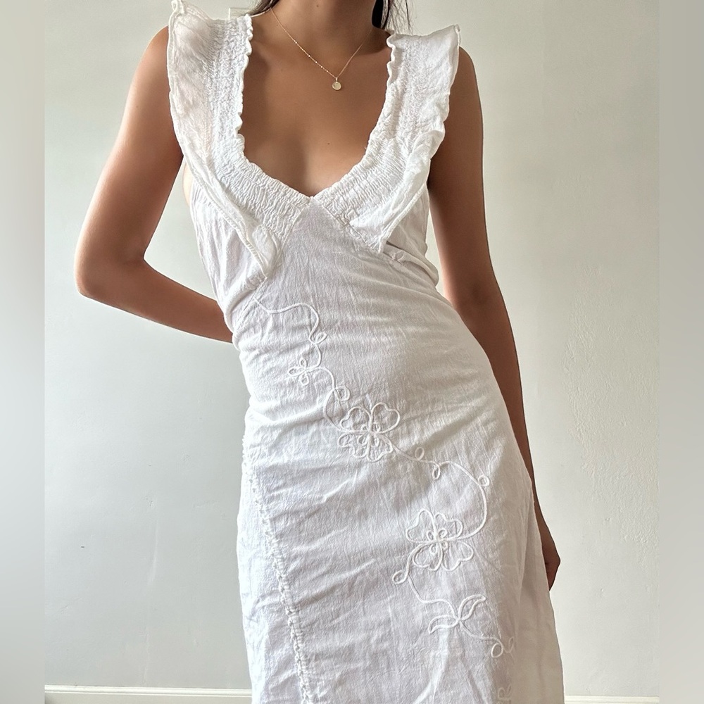 HR Butterfly Collection vintage White Summer Dress Size Large